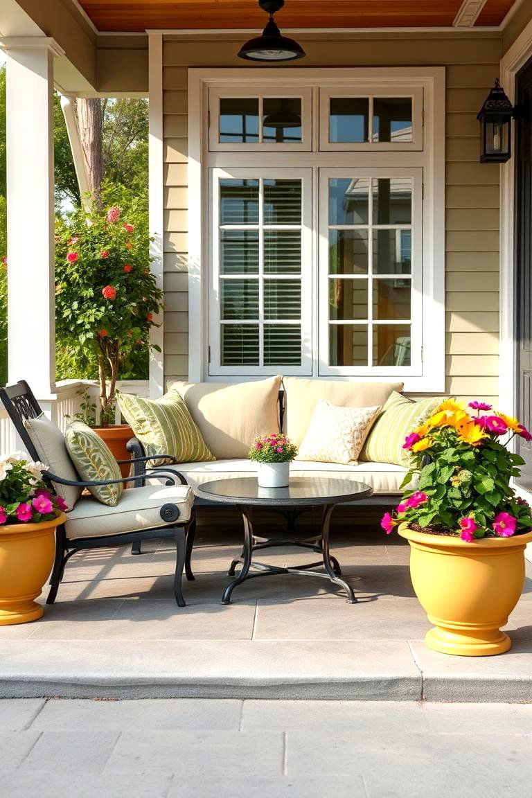 Olive Green Planters and Outdoor Decor - 24 Olive Green House Exterior Ideas