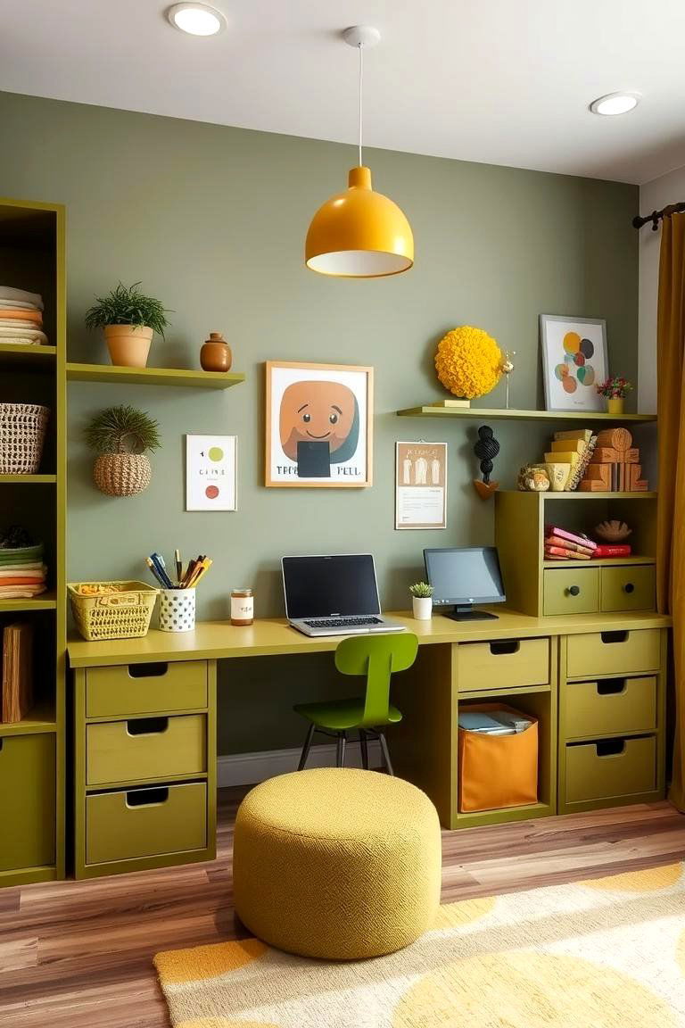 Olive Green Playroom Fun - 24 Olive Green Room Ideas