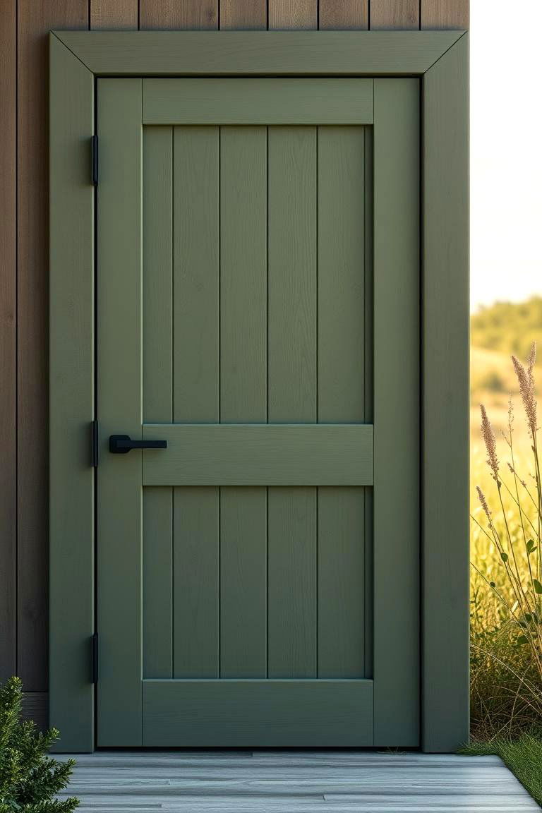 Olive Green Serenity - 24 Cedar Front Door Colors Ideas