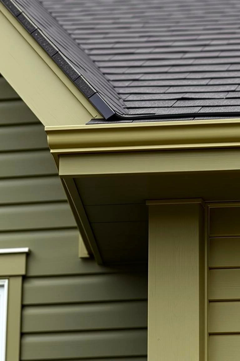 Olive Green Soffit and Fascia - 24 Olive Green House Exterior Ideas