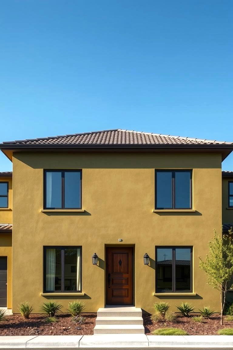 Olive Green Stucco Exterior - 24 Olive Green House Exterior Ideas
