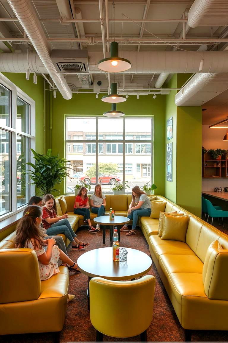 Olive Green Teen Hangout - 24 Olive Green Room Ideas