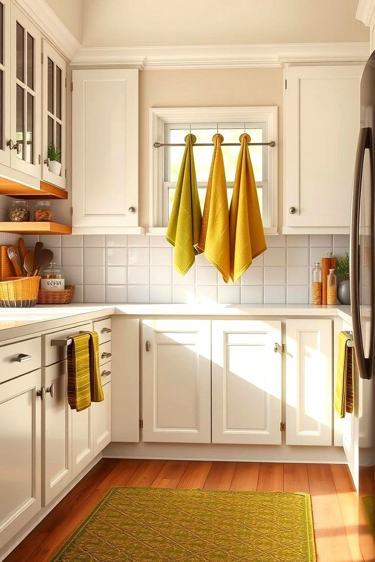 Olive Green Textiles and Accessories - 24 Olive Green Kitchens
