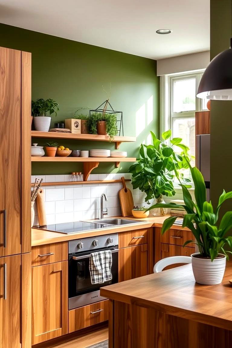 Olive Green for an Earthy Natural Touch - 24 Green Accent Wall Ideas