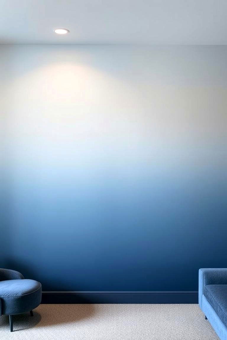 Ombre Accent Wall - 24 Basement Accent Wall Ideas