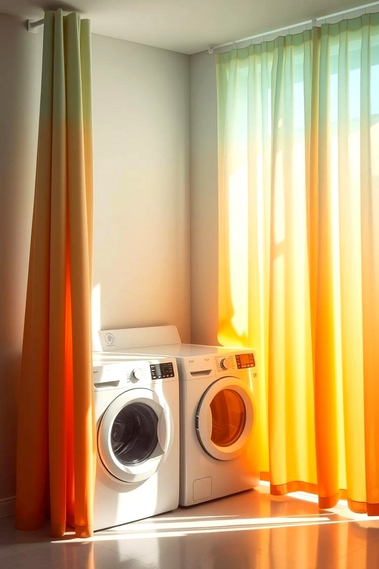 Ombre Color Fade Curtains - 24 Laundry Room Curtain Ideas