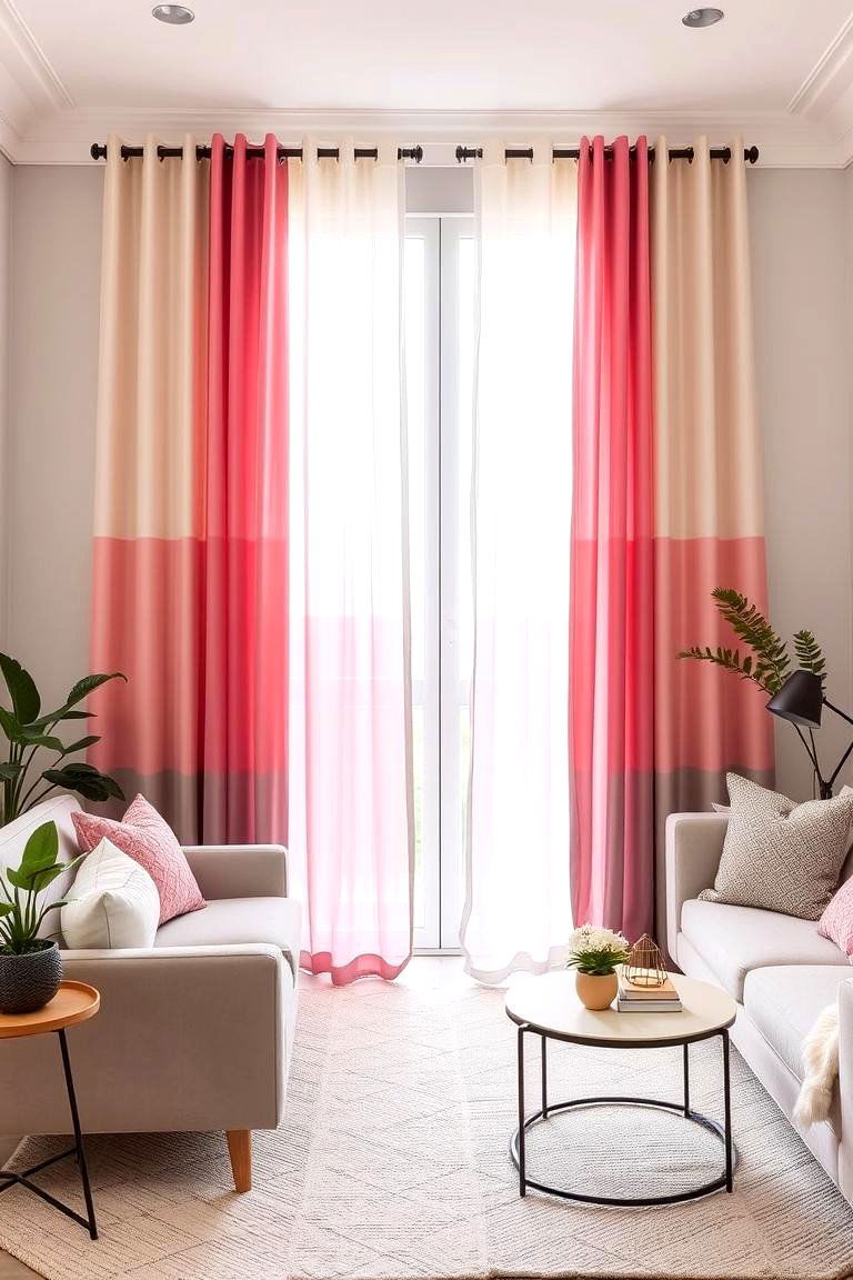 Ombre Curtains for a Trendy Gradient Effect - 24 Living Room Curtain Ideas