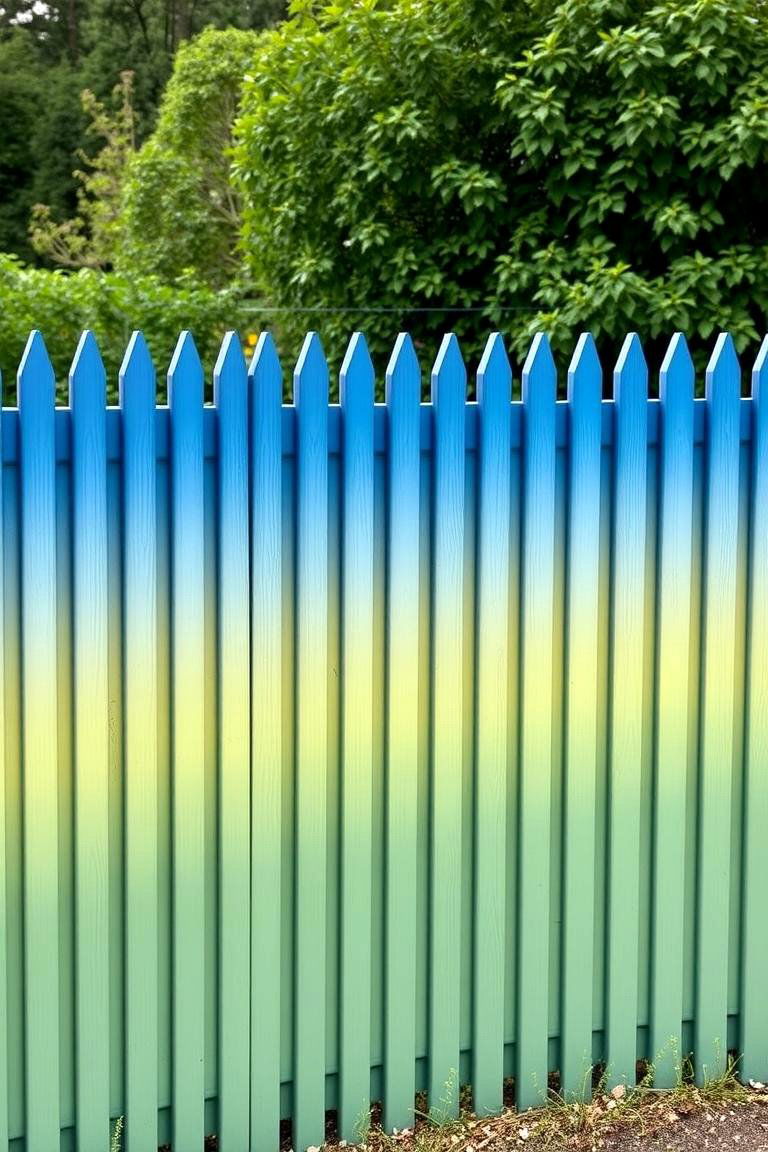 Ombre Fade - 24 Fence Painting Ideas
