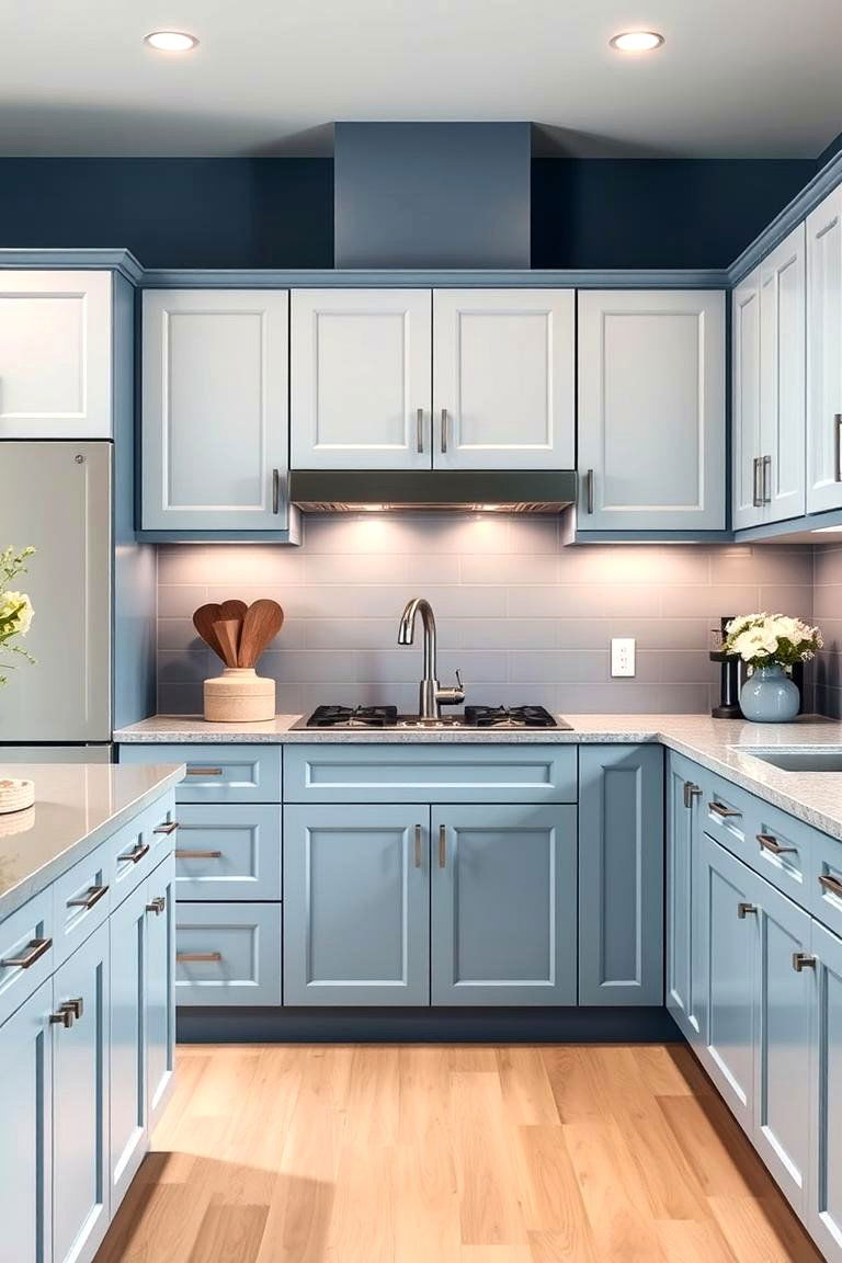 Ombre Light Blue Cabinets - 24 Light Blue Kitchen Cabinets Ideas