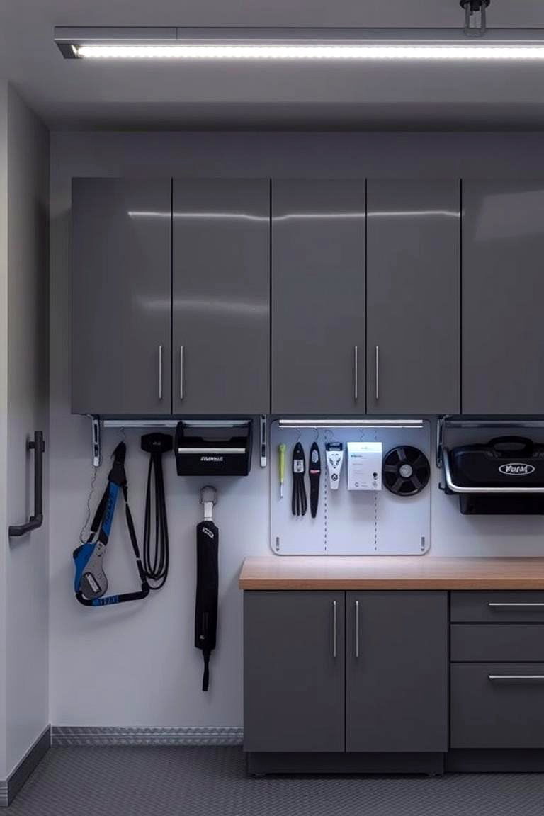 One Must Not Ignore Under Cabinet LED Strips - 24 Garage Lighting Ideas