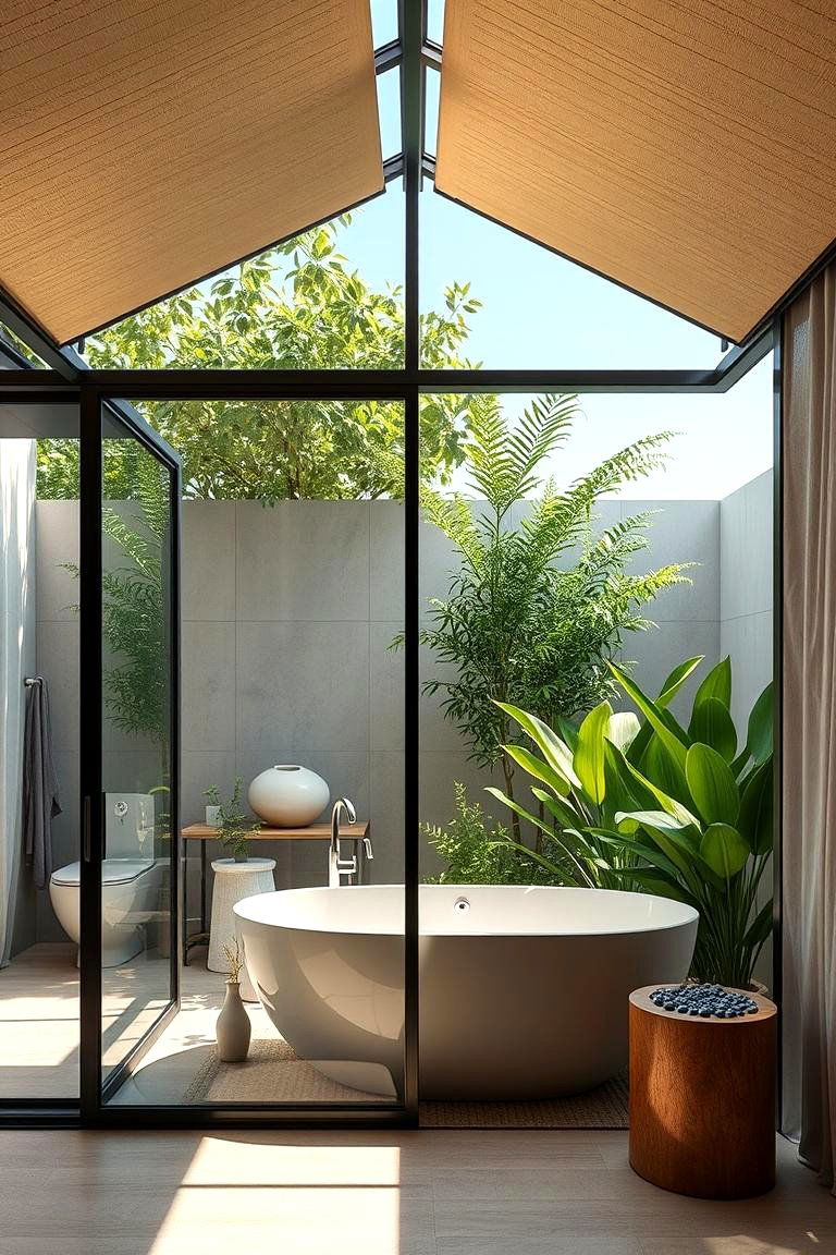Open Air Bathroom Concept - 24 Greenhouse Bathroom Ideas