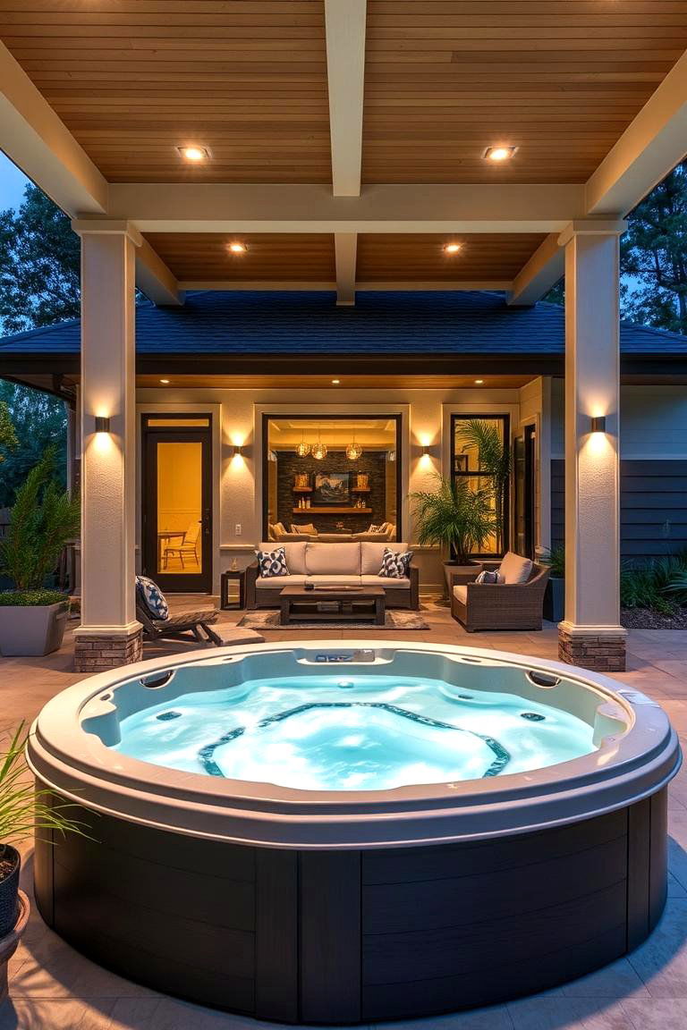Open Air Patio Integration - 24 Hot Tub Enclosure Ideas