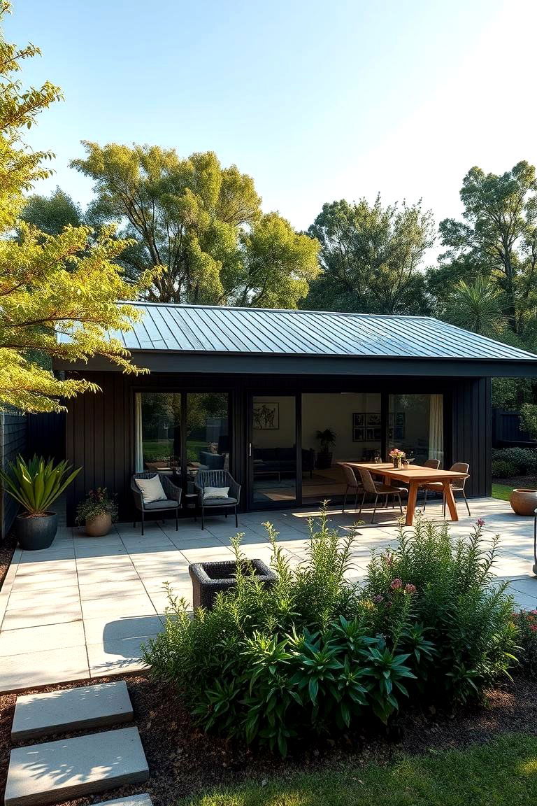 Open Air Patios and Courtyards - 24 Modern Black Houses