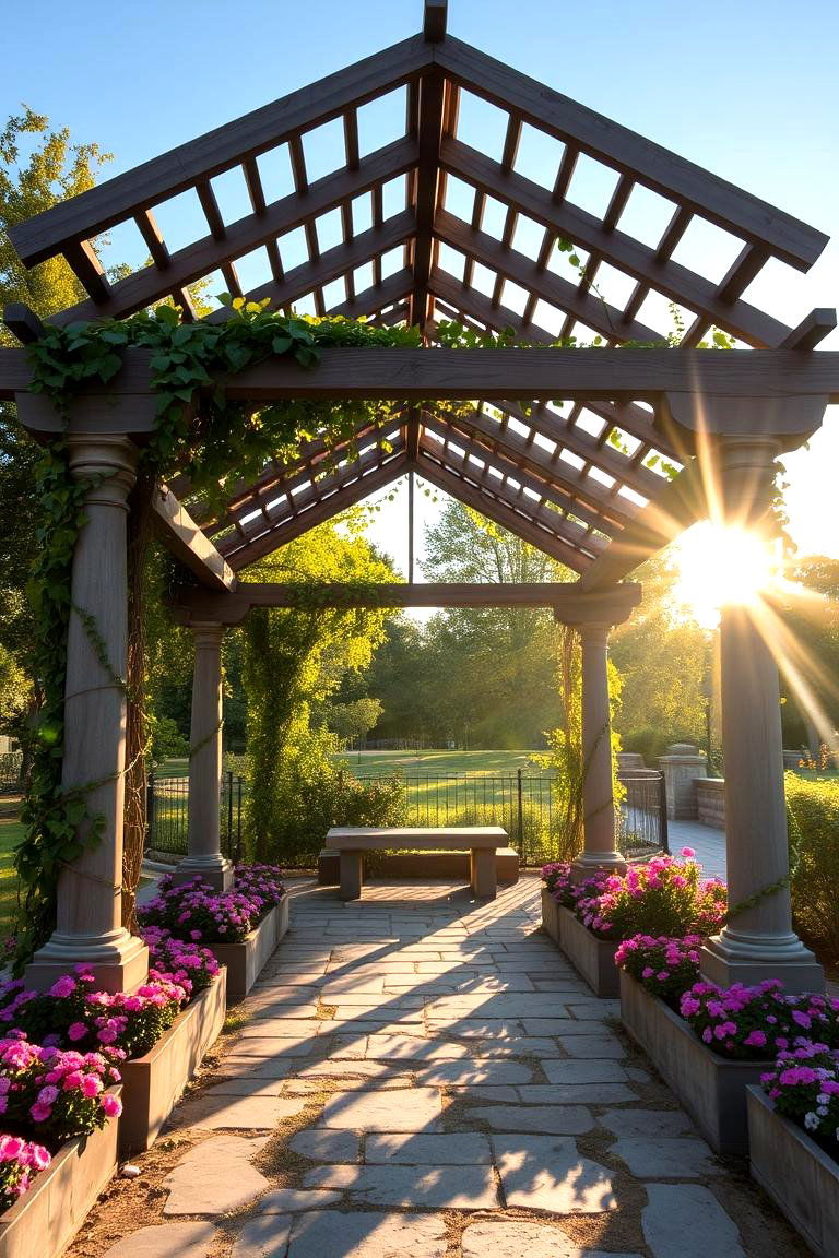 Open Air Pergola Gazebo - 24 Backyard Gazebo Ideas
