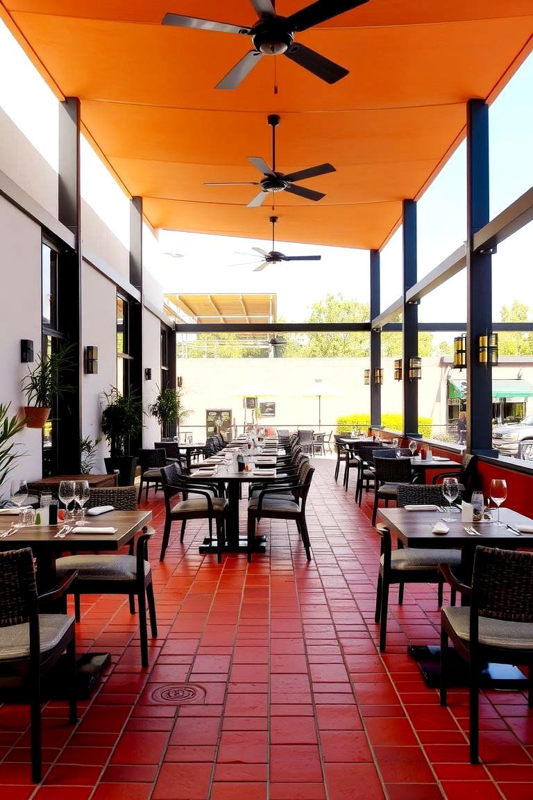 Open Air Red Paver Dining - 24 Red Paver Patio Ideas