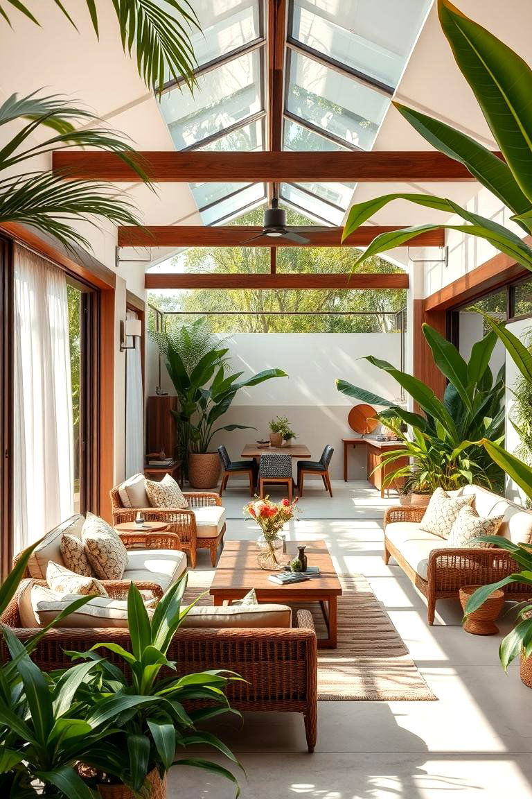 Open Air Tropical Lounge - 24 Tropical Living Room Ideas