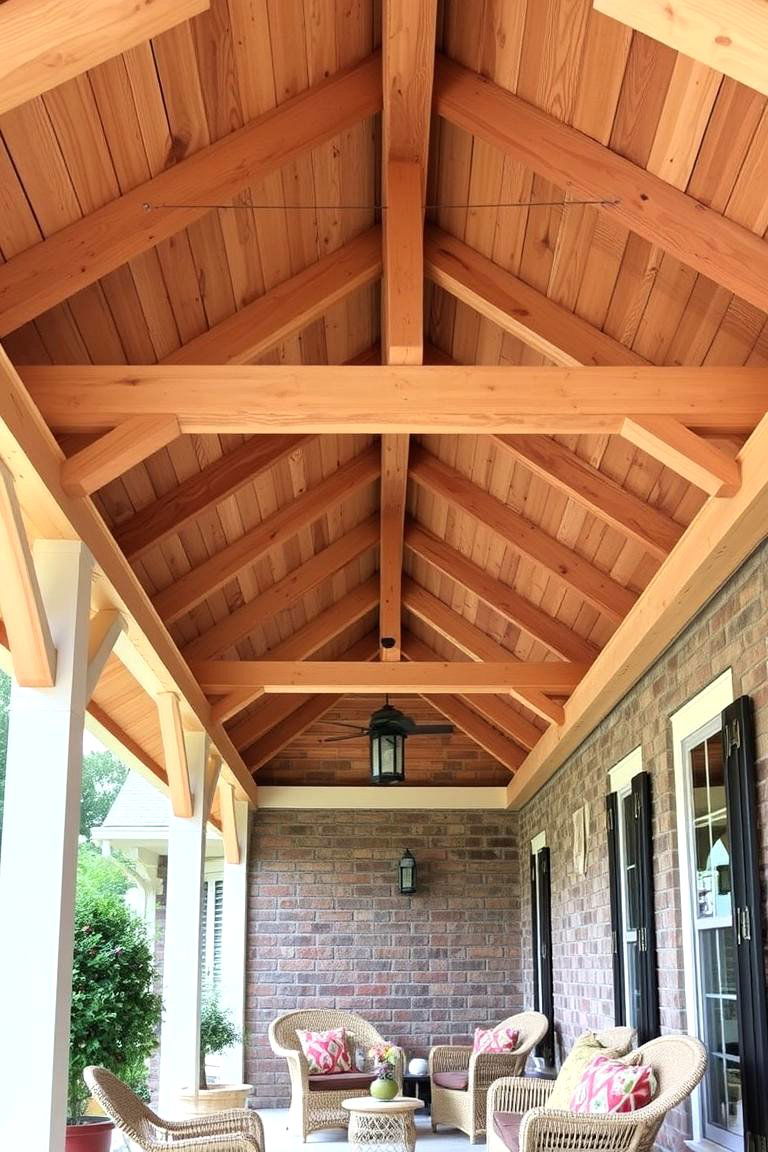 Open Beam Roof for a Rustic Feel - 24 Front Porch Roof Ideas
