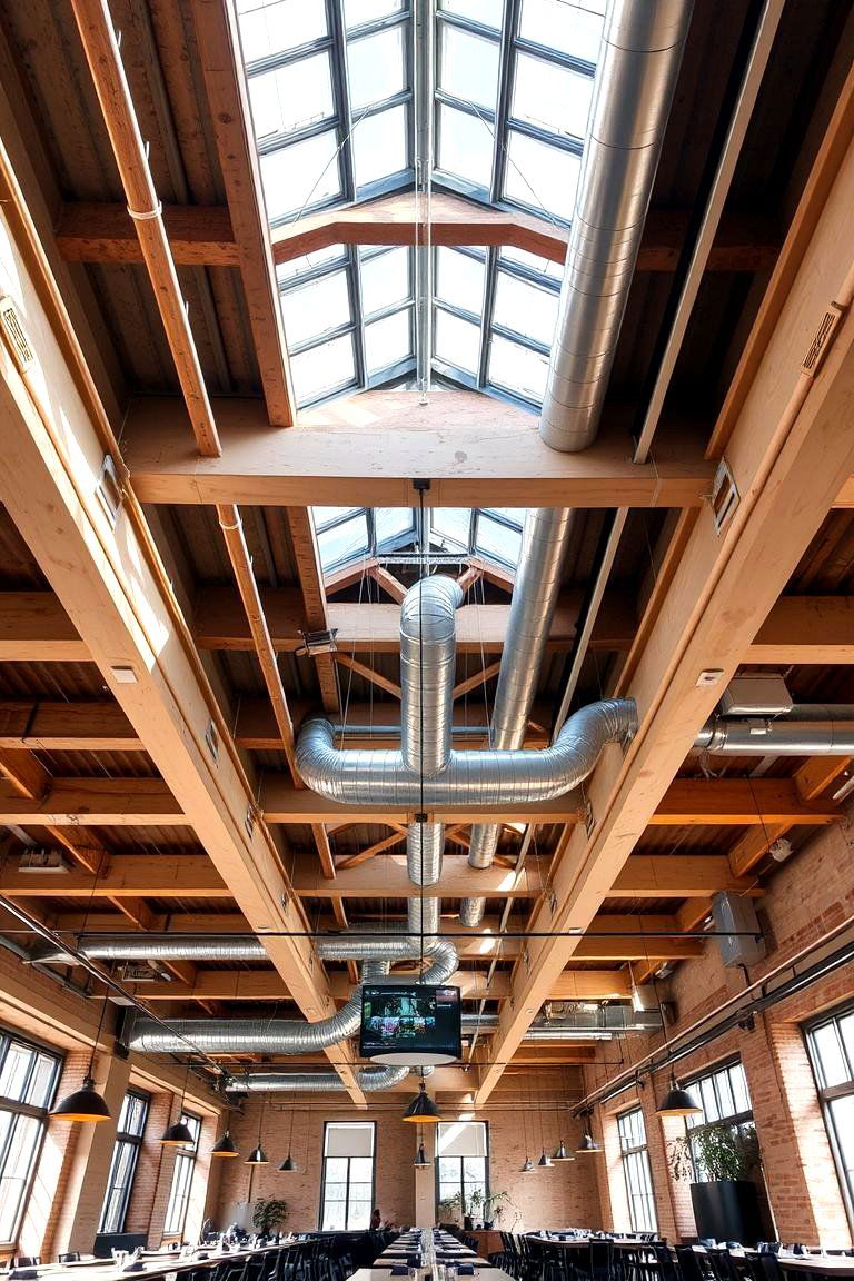 Open Ceiling Industrial Look - 24 Industrial Dining Room Ideas