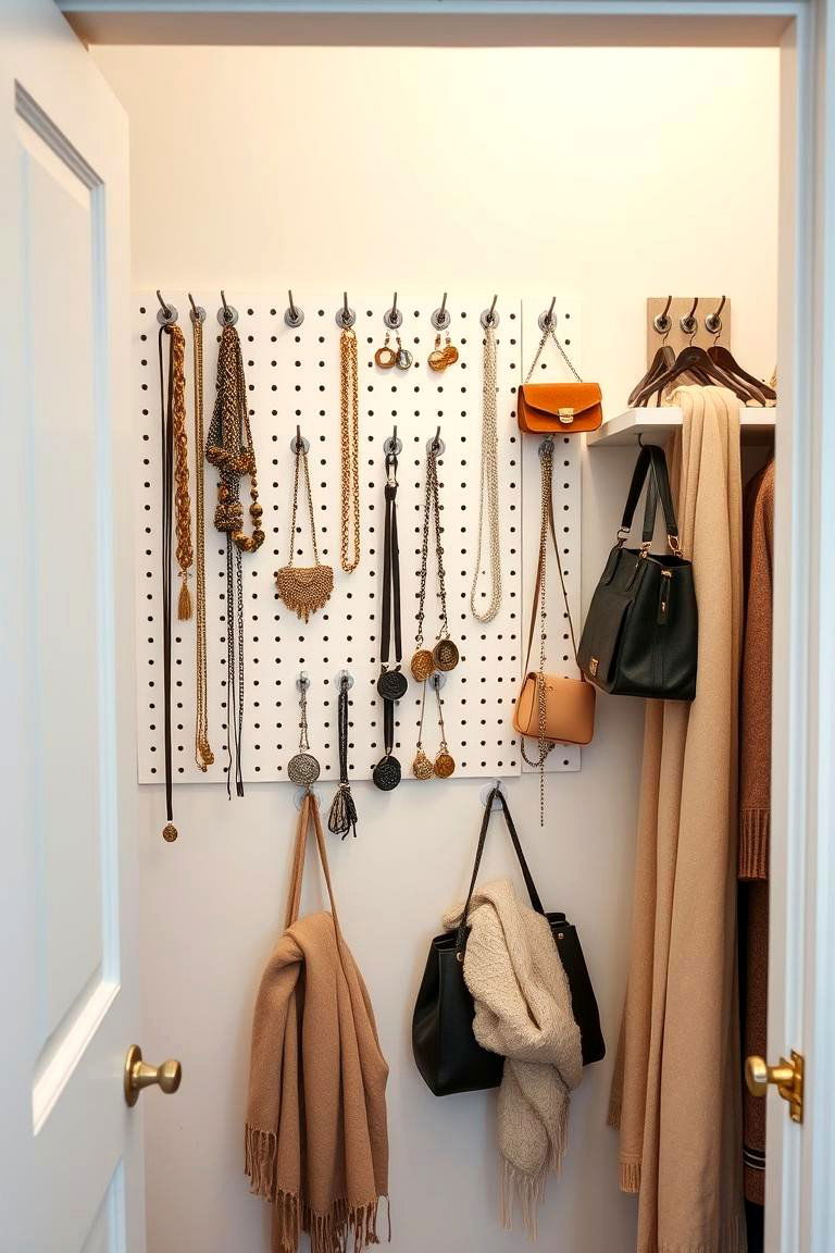 Open Closet with Pegboard Organization - 24 Open Closet Ideas