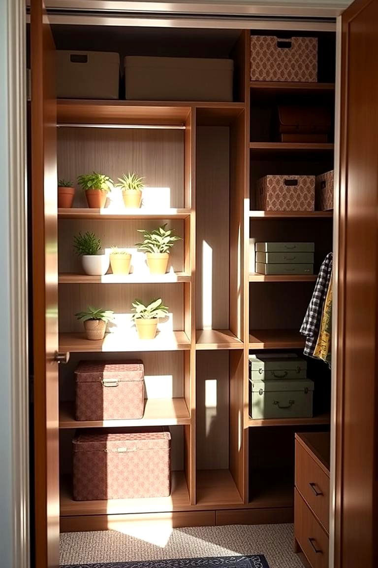 Open Closet with Plants and Decor - 24 Open Closet Ideas