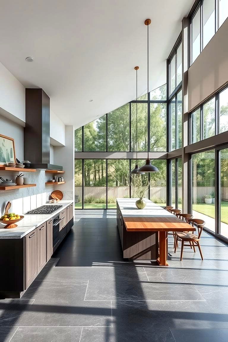 Open Concept Airy Layout - 24 Kitchens With Slate Floors