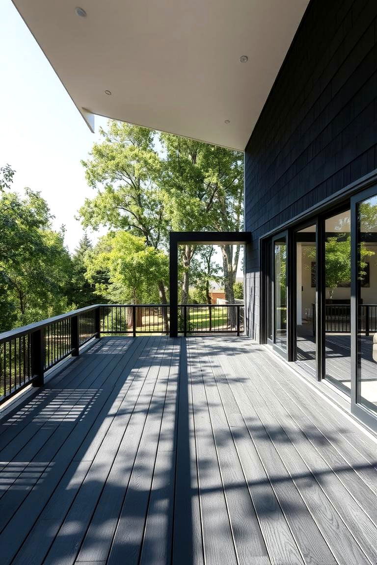 Open Concept Black Deck Space - 24 Black Deck Ideas