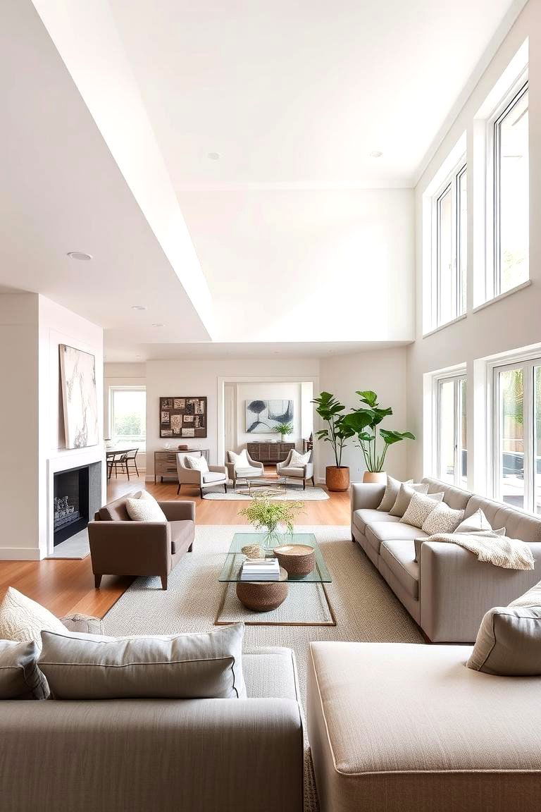 Open Concept Flow - 24 Dulux Egyptian Cotton Living Room Ideas