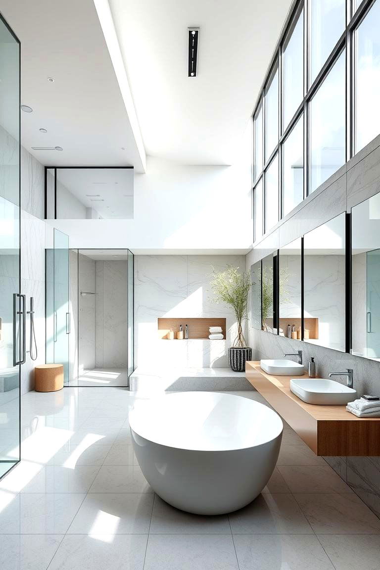 Open Concept Layout - 24 Large Bathroom Ideas