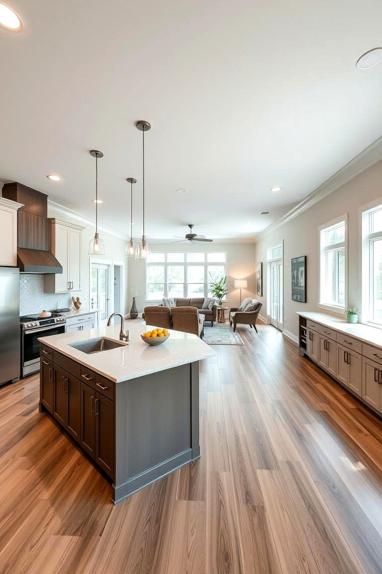 Open Concept Layout - 24 Barndominium Kitchen Ideas