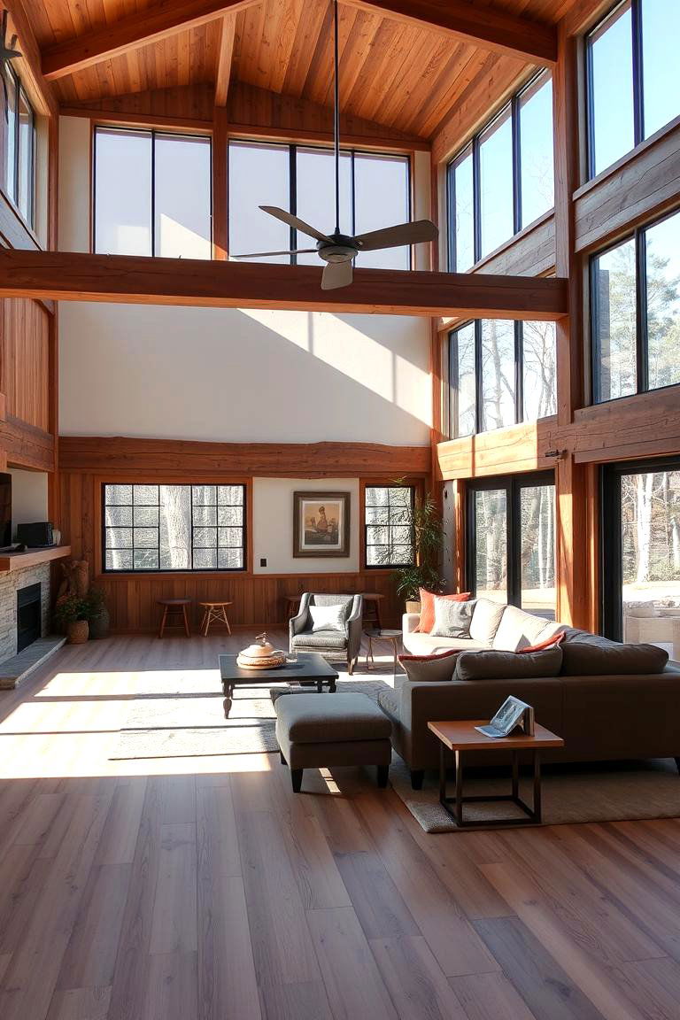 Open Concept Layouts - 24 Rustic Living Room Ideas