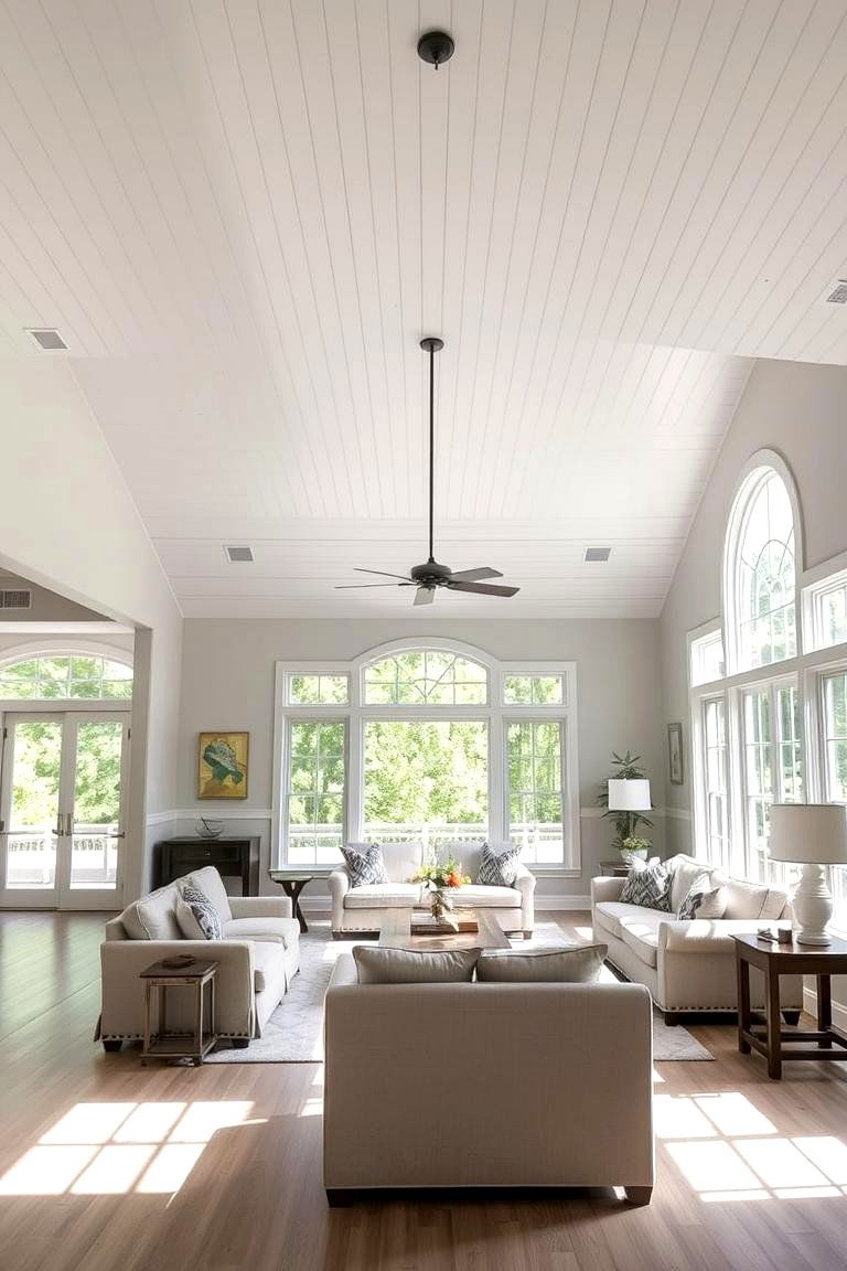 Open Concept Living Area - 24 Beadboard Ceiling Design Ideas