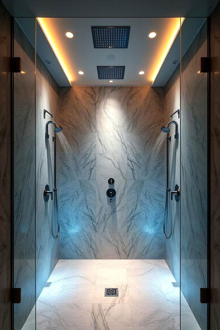 Open Concept Luxury - 24 Doorless Walk In Shower Ideas