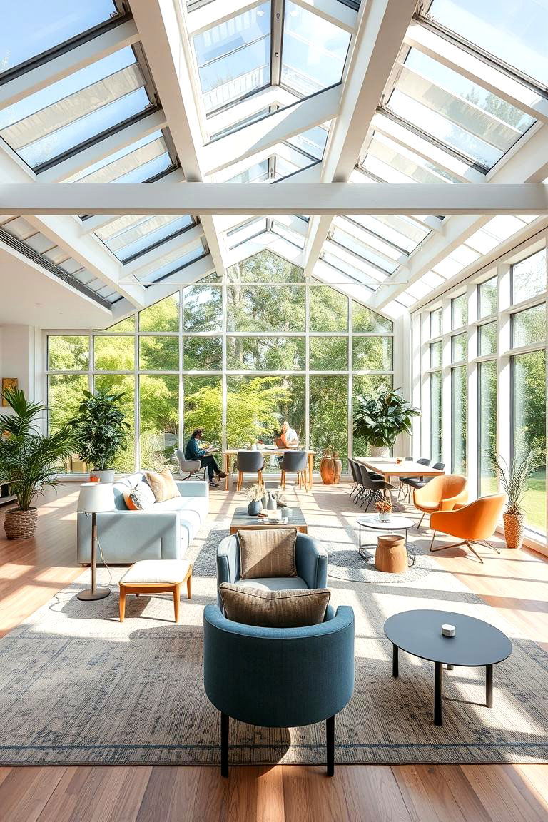 Open Concept Sunroom Office - 24 Sunroom Office Ideas