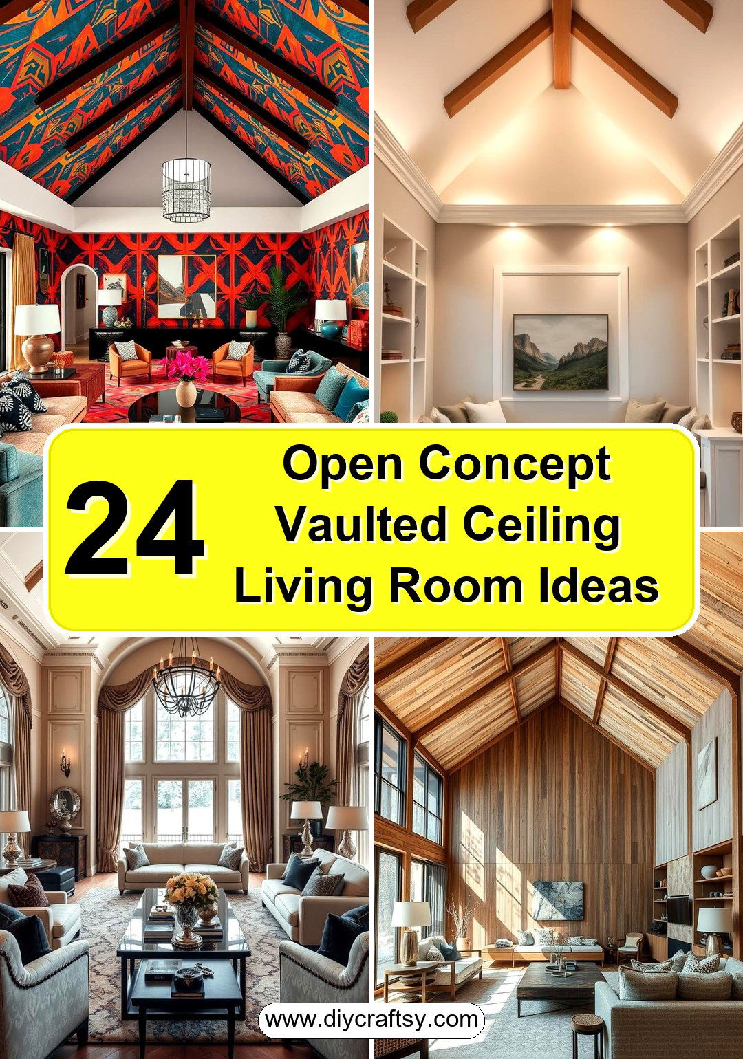 Open Concept Vaulted Ceiling Living Room Ideas