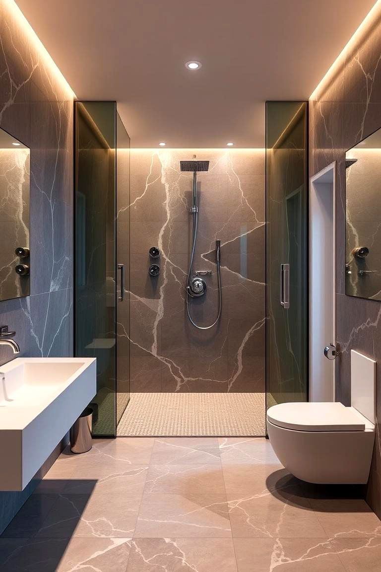 Open Concept Wet Room - 24 Small Shower Ideas