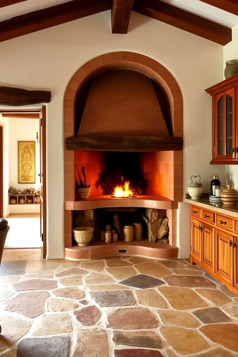 Open Fireplaces - 24 Spanish Style Kitchen Ideas