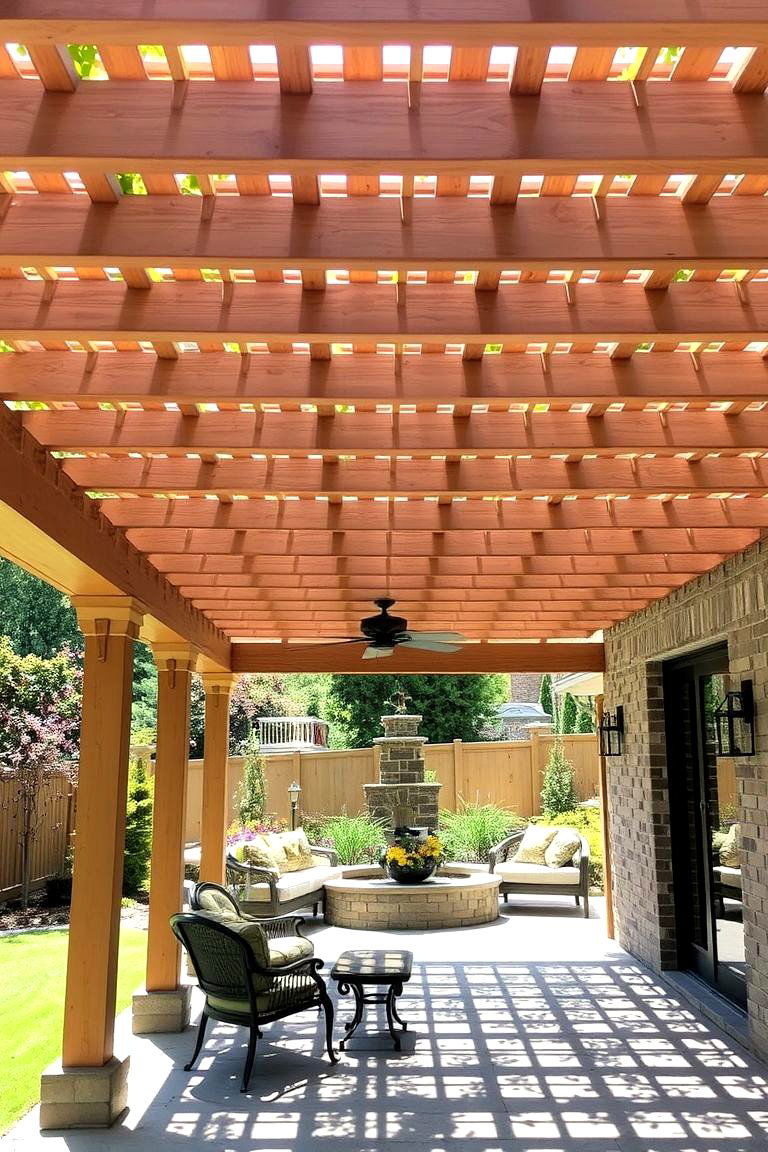 Open Lattice Design - 24 Pergola Roof Ideas