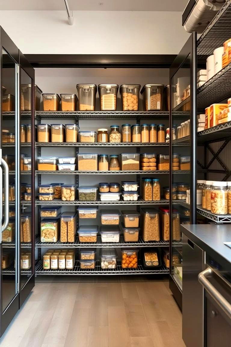 Open Pantry Design - 24 Industrial Kitchen Ideas