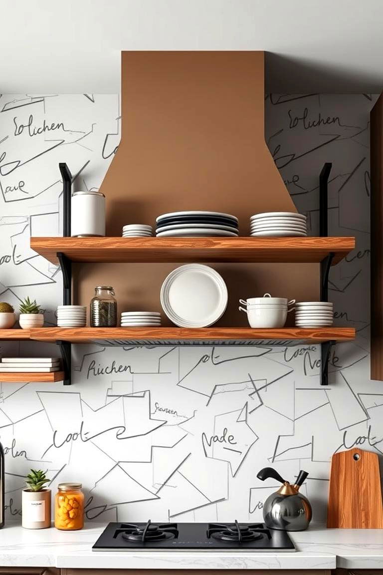 Open Shelf Design Range Hood - 24 Range Hood Ideas