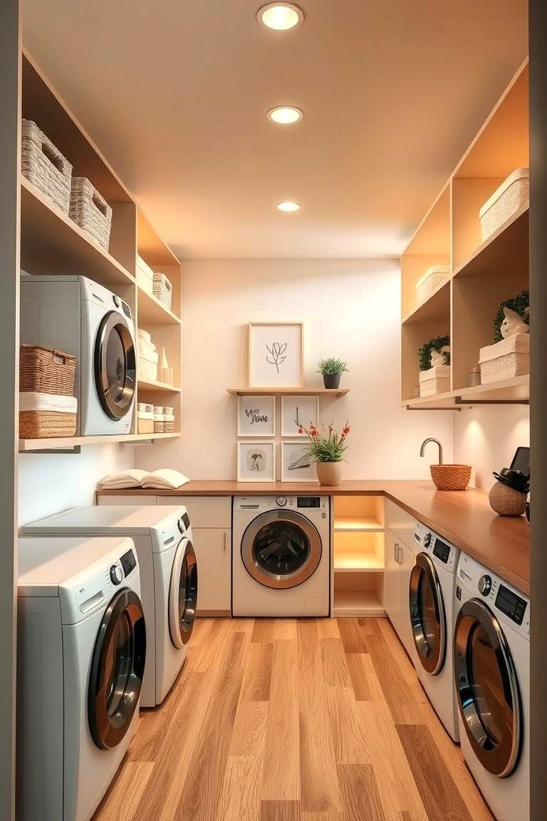 Open Shelf Laundry Cubbies - 24 Laundry Basket Storage Ideas