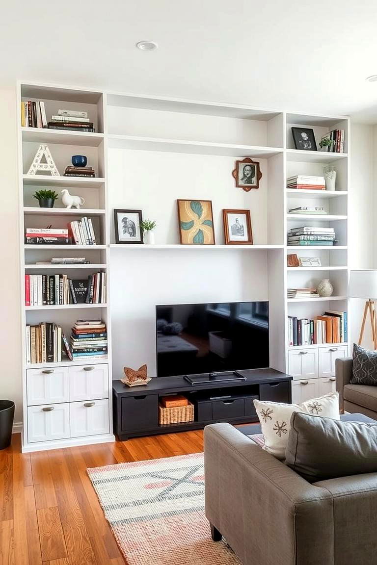 Open Shelving - 24 Apartment Small Living Room Ideas