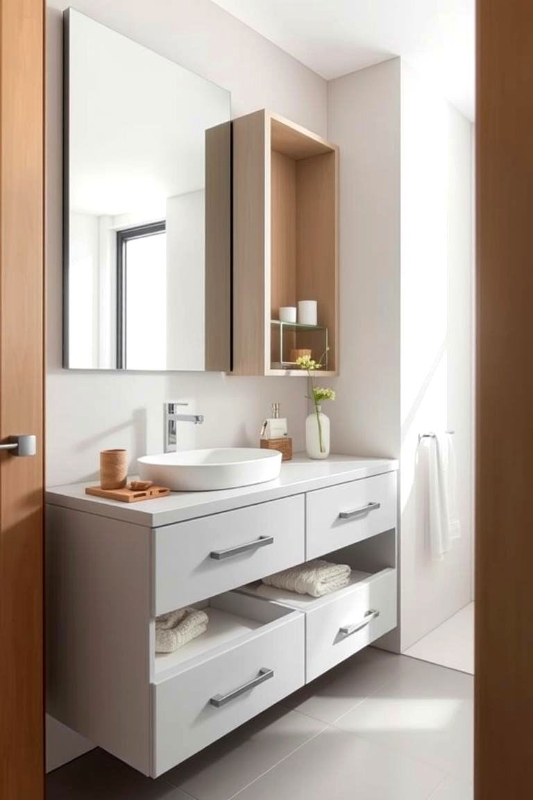 Open Shelving - 24 Minimalist Bathroom Ideas