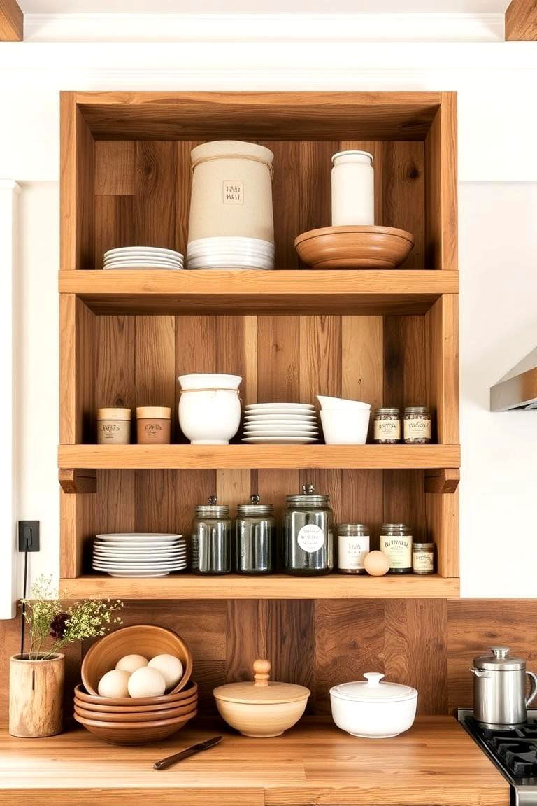 Open Shelving - 24 Country Kitchen Ideas