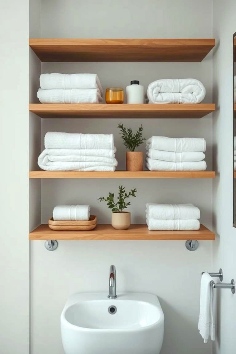 Open Shelving - 24 Japandi Bathroom Ideas