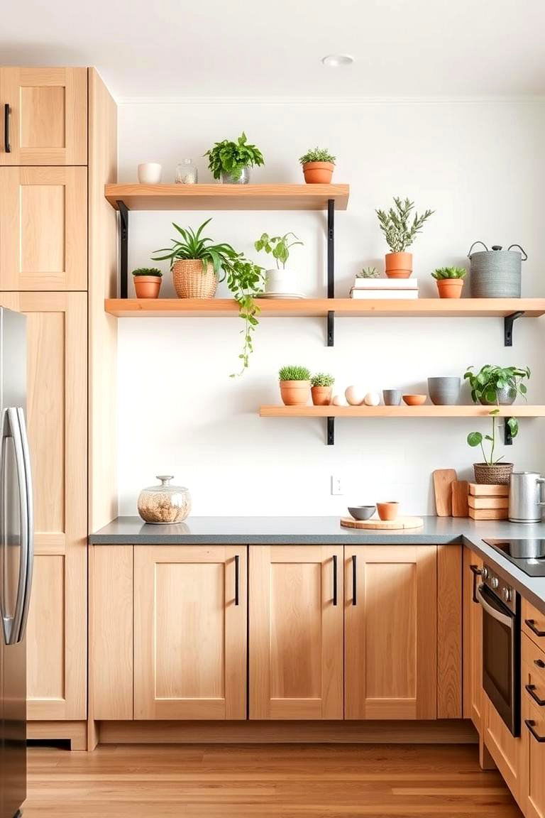 Open Shelving Accents with White Oak - 24 Kitchens With White Oak Cabinets
