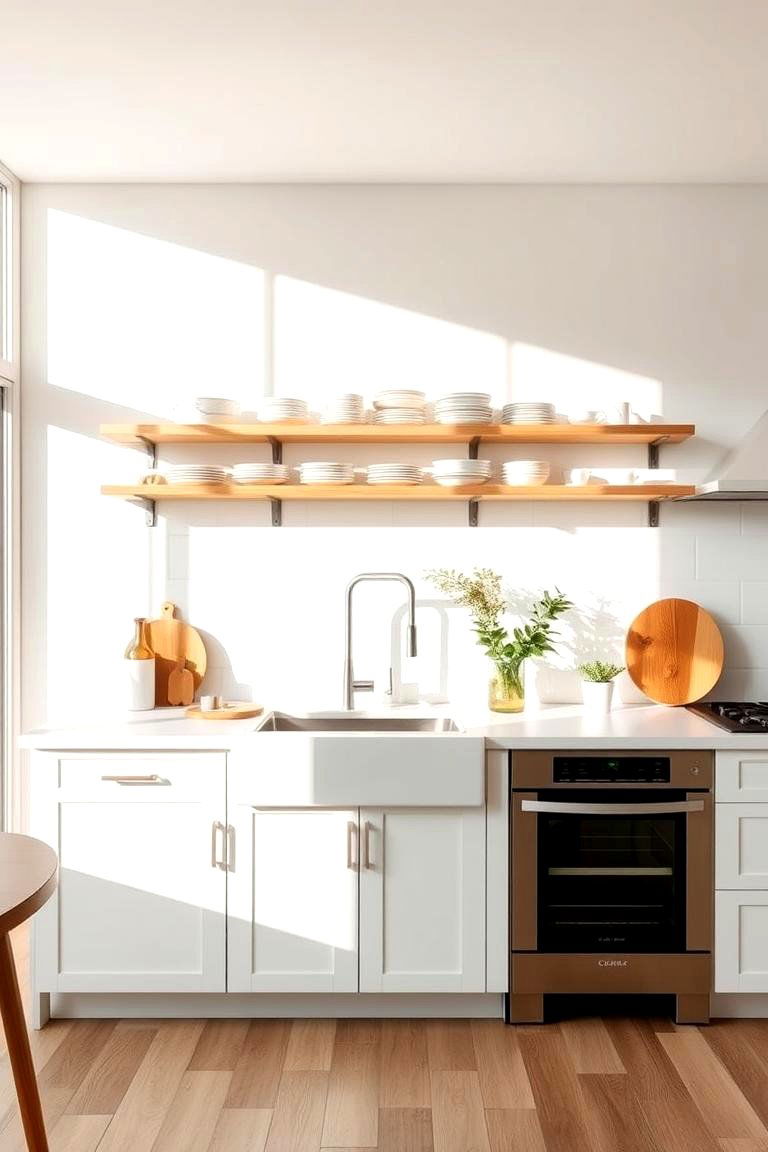 Open Shelving Brilliance - 24 One Wall Kitchen Ideas