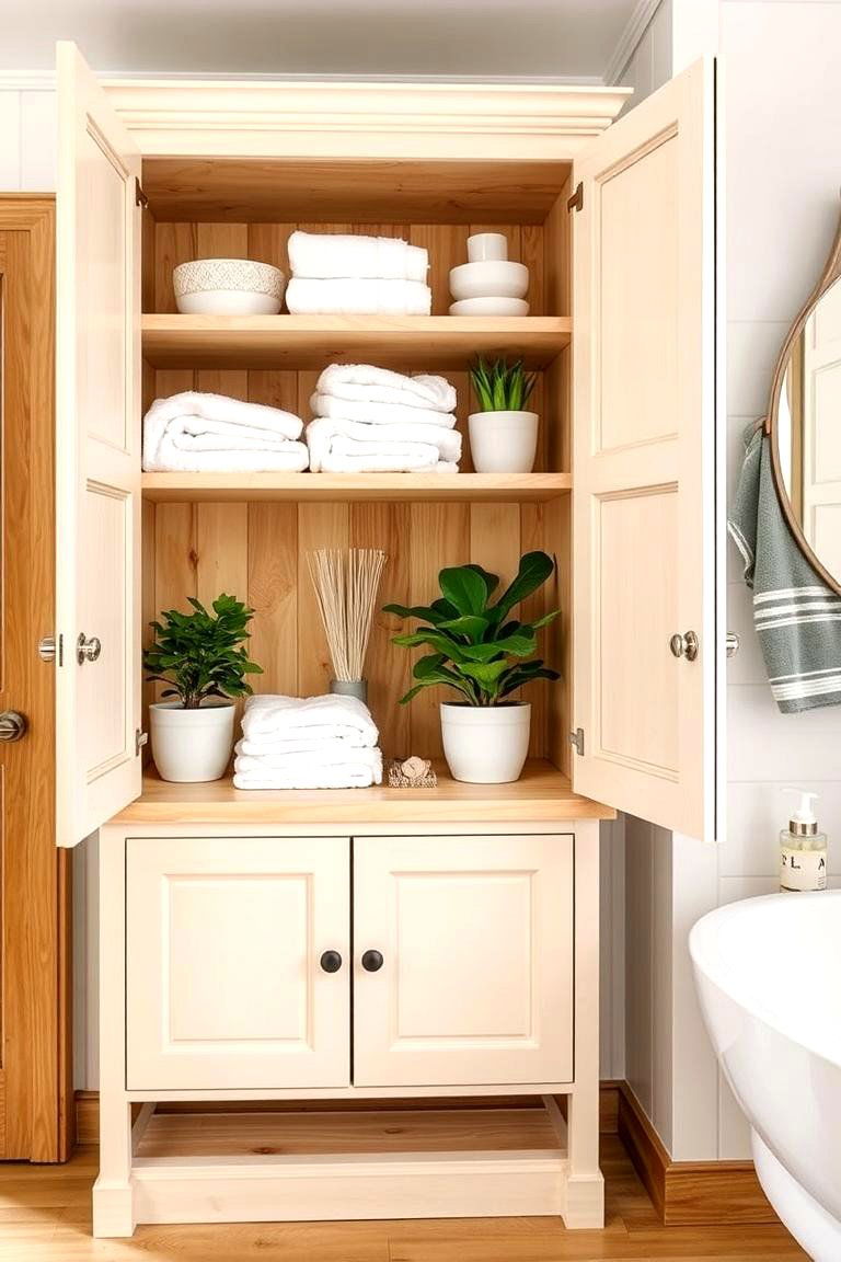 Open Shelving Cabinet - 24 Bathroom Cabinet Ideas