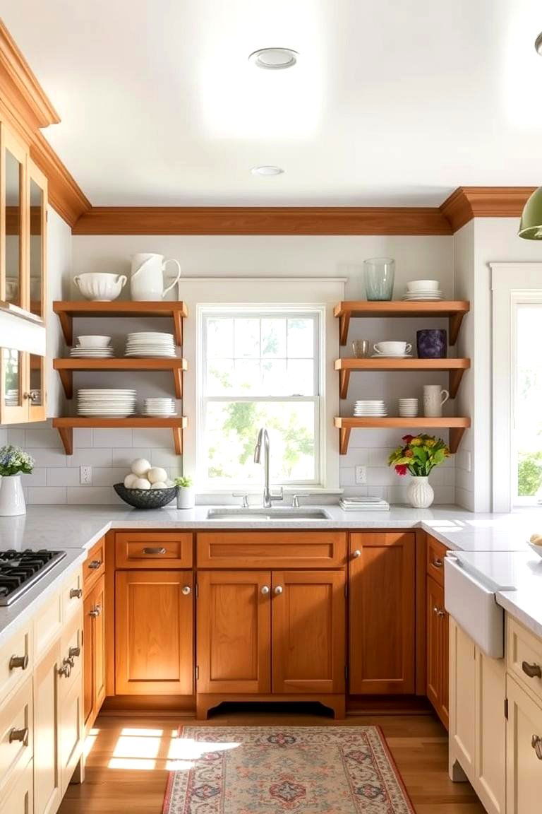Open Shelving Display - 24 Craftsman Kitchen Ideas
