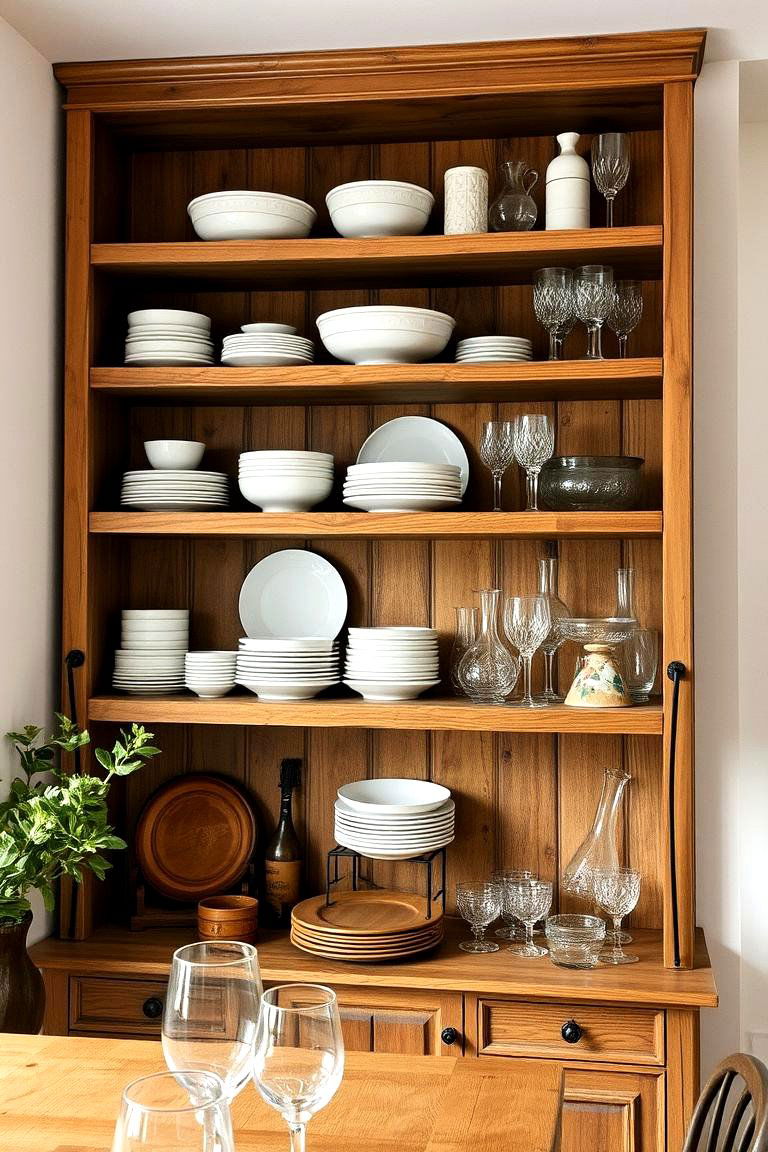 Open Shelving Display - 24 French Country Dining Room Ideas