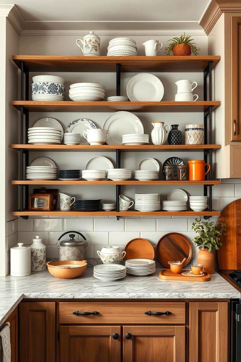 Open Shelving Display - 24 Sunroom Kitchen Ideas